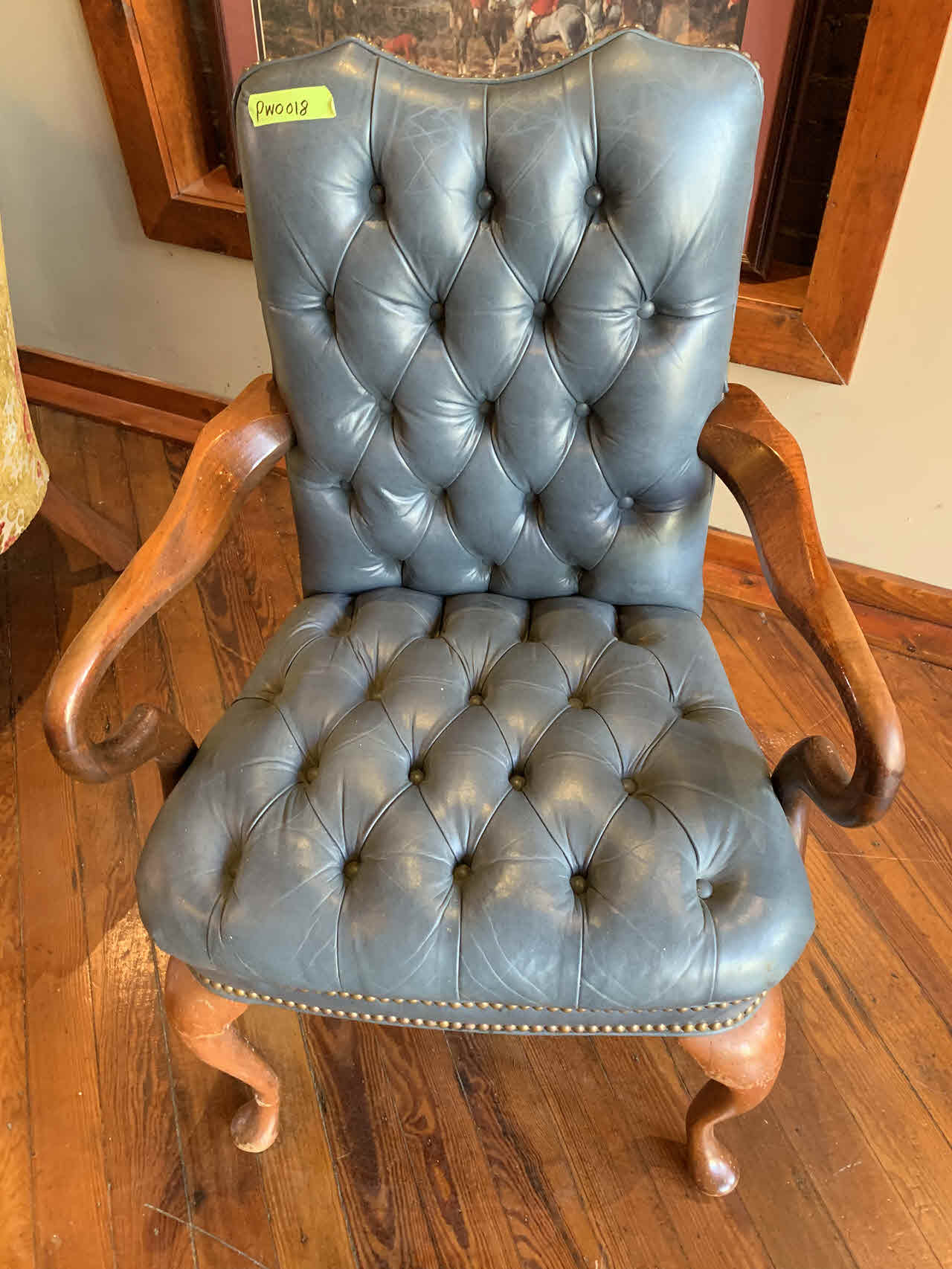 Navy Blue Leather Chair Hickory Leather Co For Sale Budville